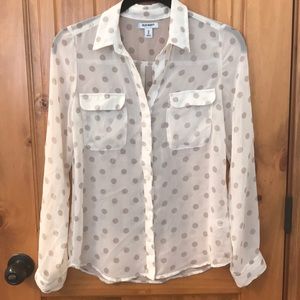 Old Navy Sheer Polka Dot Blouse
